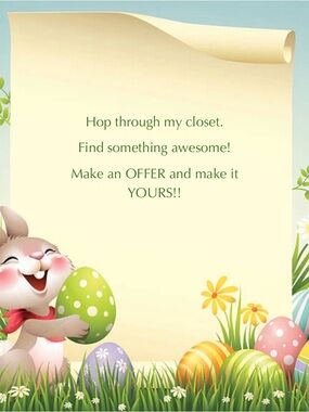 Easter Bunny Decorative Sign with Pastel Eggs